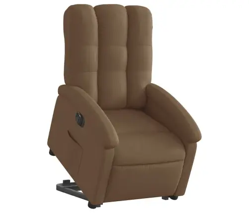 Elektrinis Atsistojantis Atlošiamas Krėslas, Rudas, Audinys