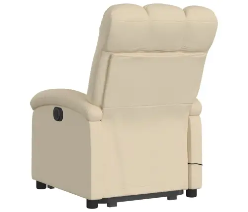 Atsistojantis Elektrinis Masažinis Krėslas, Kreminis, Audinys