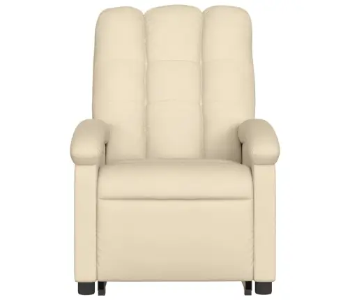 Atsistojantis Elektrinis Masažinis Krėslas, Kreminis, Audinys