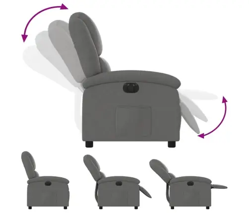 Elektrinis Atlošiamas Krėslas, Tamsiai Pilkos Spalvos, Audinys Elektrinis Atlošiamas Krėslas, Tamsiai Pilkos Spalvos, Audinys