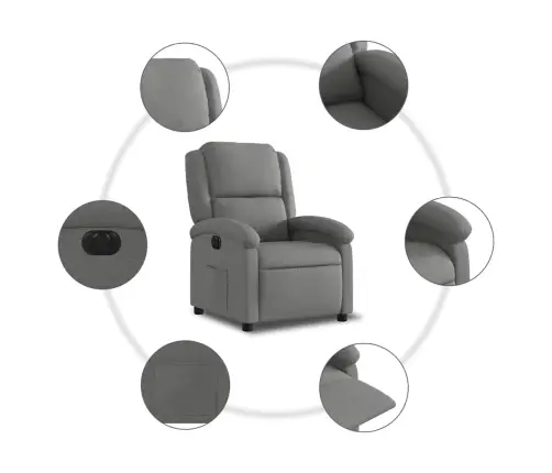 Elektrinis Atlošiamas Krėslas, Tamsiai Pilkos Spalvos, Audinys Elektrinis Atlošiamas Krėslas, Tamsiai Pilkos Spalvos, Audinys