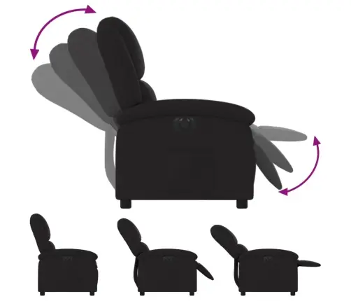 Elektrisks Atpūtas Krēsls, Atgāžams, Melns Audums Vidaxl Elektrisks Atpūtas Krēsls, Atgāžams, Melns Audums Vidaxl