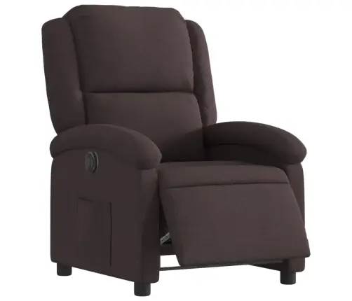 Elektrisks Atpūtas Krēsls, Atgāžams, Tumši Brūns Audums Vidaxl