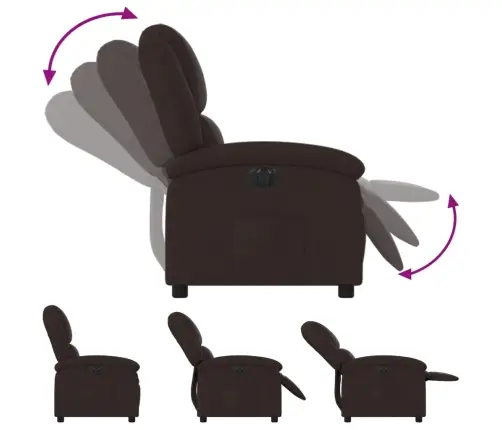 Elektrisks Atpūtas Krēsls, Atgāžams, Tumši Brūns Audums Vidaxl