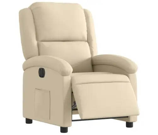 Elektrisks Atpūtas Krēsls, Atgāžams, Krēmkrāsas Audums Vidaxl