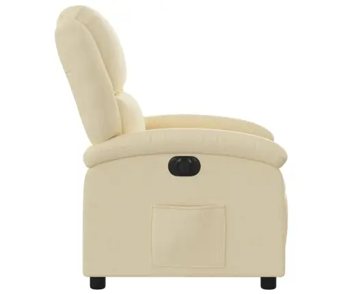Elektrisks Atpūtas Krēsls, Atgāžams, Krēmkrāsas Audums Vidaxl