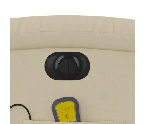 Elektrisks Masāžas Krēsls, Atgāžams, Krēmkrāsas Audums Vidaxl