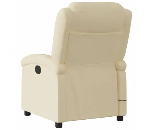 Elektrisks Masāžas Krēsls, Atgāžams, Krēmkrāsas Audums Vidaxl