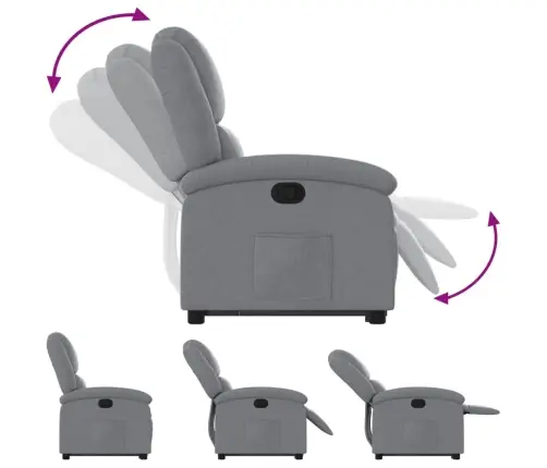 Atsistojantis Atlošiamas Krėslas, Šviesiai Pilkas, Audinys