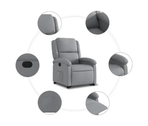 Atsistojantis Atlošiamas Krėslas, Šviesiai Pilkas, Audinys