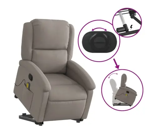 Püsti Tõusmist Toetav Massaažitool, Pruunikashall, Kangas