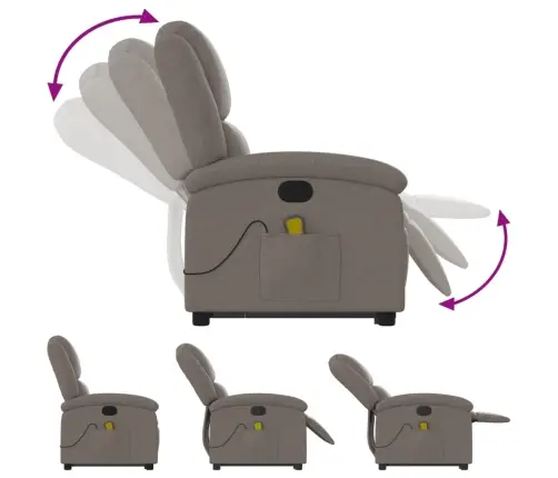 Püsti Tõusmist Toetav Massaažitool, Pruunikashall, Kangas