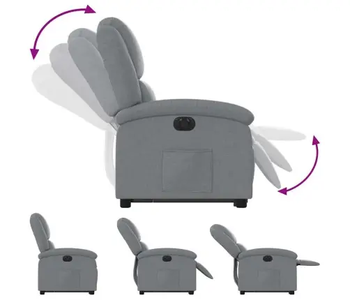 Atsistojantis Atlošiamas Krėslas, Šviesiai Pilkas, Audinys