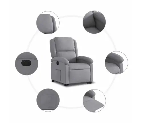 Atsistojantis Atlošiamas Krėslas, Šviesiai Pilkas, Audinys