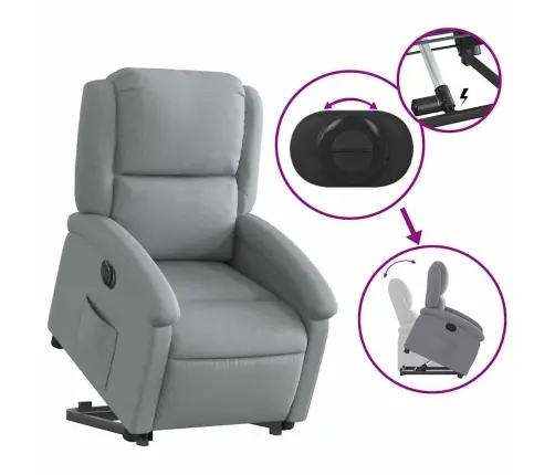 Atsistojantis Atlošiamas Krėslas, Šviesiai Pilkas, Audinys