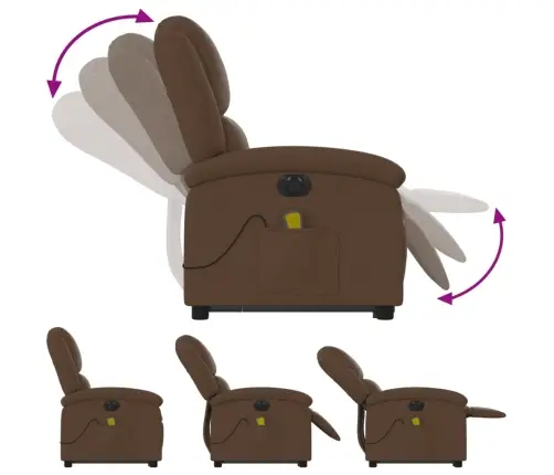 Elektrisks Masāžas Krēsls, Paceļams, Atgāžams, Brūns Audums Vidaxl Elektrisks Masāžas Krēsls, Paceļams, Atgāžams, Brūns Audums Vidaxl