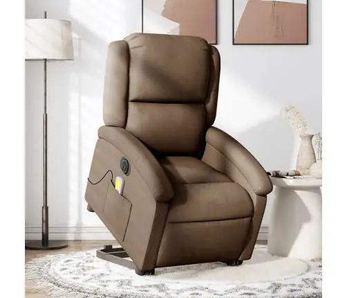 Elektrisks Masāžas Krēsls, Paceļams, Atgāžams, Brūns Audums Vidaxl Elektrisks Masāžas Krēsls, Paceļams, Atgāžams, Brūns Audums Vidaxl