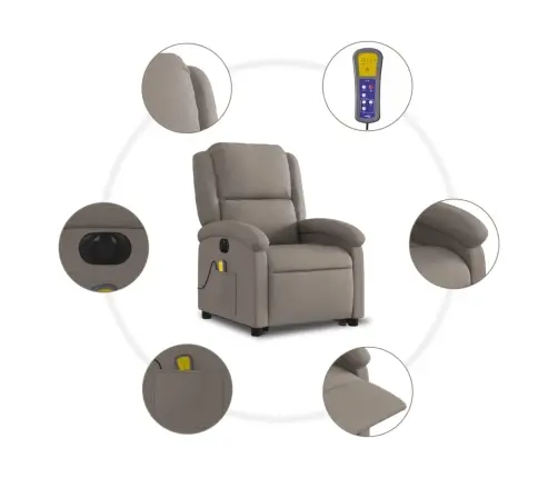 Elektriline Püstitõusmist Toetav Massaažitool, Pruunikashall