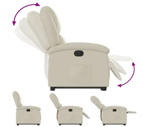 Püsti Tõusmist Toetav Tugitool, Kreemjas, Kunstnahk