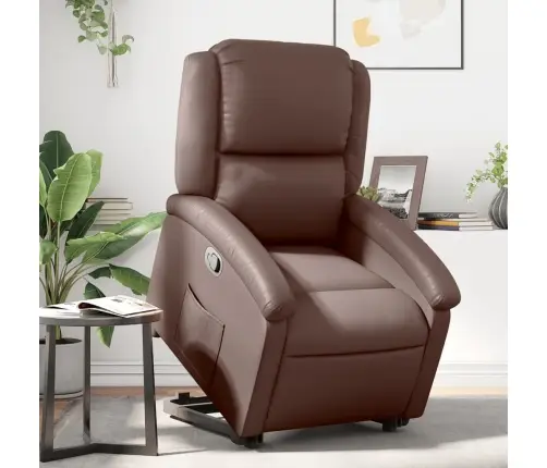 Atpūtas Krēsls, Paceļams, Atgāžams, Brūna Mākslīgā Āda Vidaxl