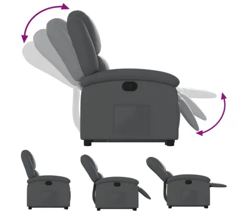 Atpūtas Krēsls, Paceļams, Atgāžams, Pelēka Mākslīgā Āda Vidaxl