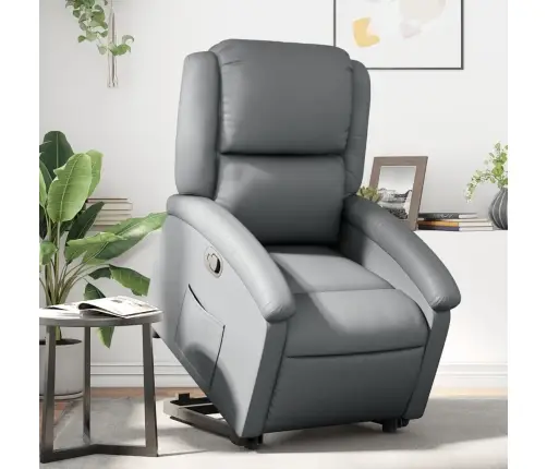 Atpūtas Krēsls, Paceļams, Atgāžams, Pelēka Mākslīgā Āda Vidaxl
