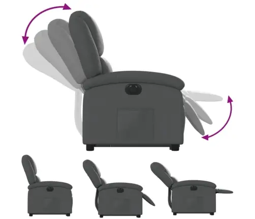 Elektrisks Atpūtas Krēsls, Paceļams, Pelēka Mākslīgā Āda Vidaxl