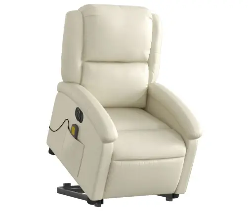 Elektrisks Masāžas Krēsls, Paceļams, Krēmkrāsas Mākslīgā Āda Vidaxl