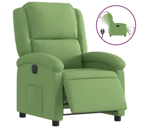 Elektrisks Atpūtas Krēsls, Atgāžams, Gaiši Zaļš Samts Vidaxl