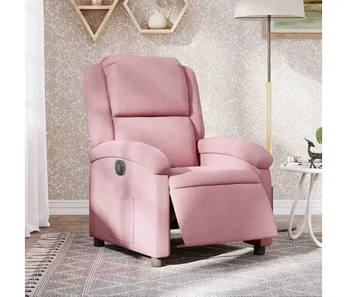 Elektrinis Atlošiamas Krėslas, Rožinės Spalvos, Aksomas