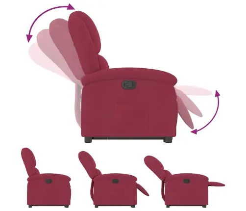 Atpūtas Krēsls, Paceļams, Atgāžams, Vīnsarkans Samts Vidaxl