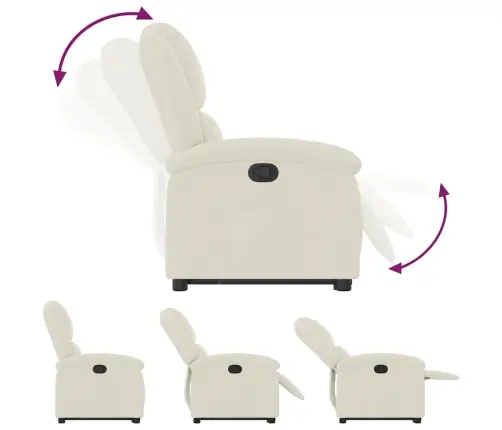 Atpūtas Krēsls, Paceļams, Atgāžams, Krēmkrāsas Samts Vidaxl