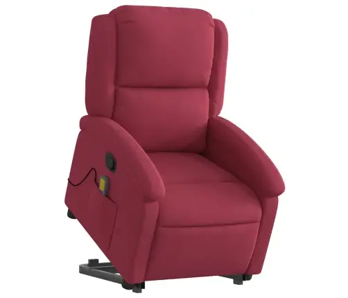 Masāžas Krēsls, Paceļams, Atgāžams, Vīnsarkans Samts Vidaxl