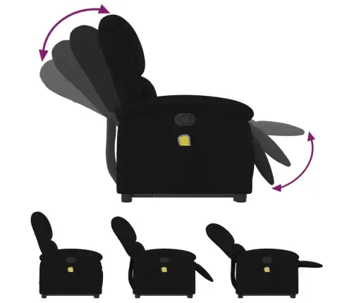 Masāžas Krēsls, Paceļams, Atgāžams, Melns Samts Vidaxl