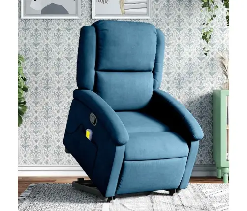 Püsti Tõusmist Toetav Massaažitool, Sinine, Samet