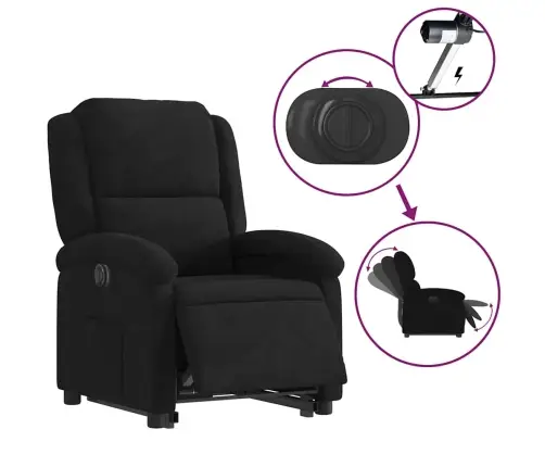 Elektriline Püsti Tõusmist Toetav Tugitool, Must, Samet