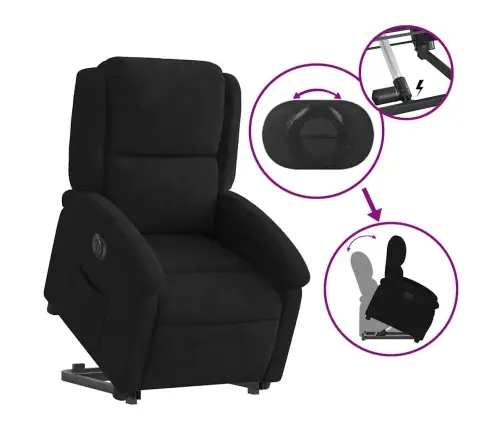 Elektriline Püsti Tõusmist Toetav Tugitool, Must, Samet