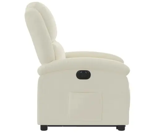 Elektrisks Atpūtas Krēsls, Paceļams/Atgāžams, Krēmkrāsas Samts Vidaxl