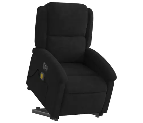 Elektrinis Atsistojantis Masažinis Krėslas, Juodas, Aksomas