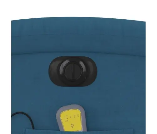 Elektrisks Masāžas Krēsls, Paceļams, Atgāžams, Zils Samts Vidaxl