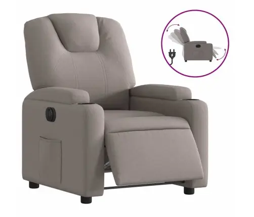 Elektrinis Atlošiamas Krėslas, Taupe Spalvos, Audinys