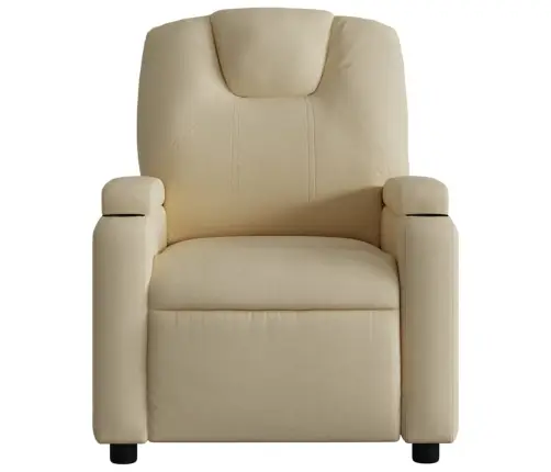 Elektrisks Atpūtas Krēsls, Atgāžams, Krēmkrāsas Audums Vidaxl