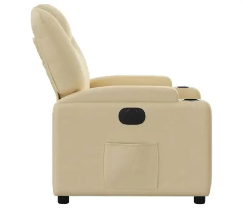 Elektrisks Atpūtas Krēsls, Atgāžams, Krēmkrāsas Audums Vidaxl