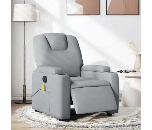 Elektrinis Masažinis Krėslas, Šviesiai Pilkas, Audinys