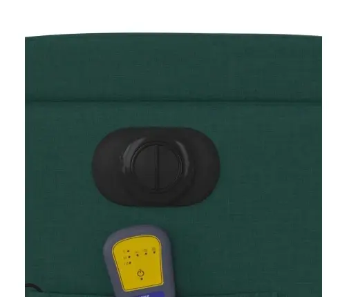 Elektrisks Masāžas Krēsls, Atgāžams, Tumši Zaļš Audums Vidaxl