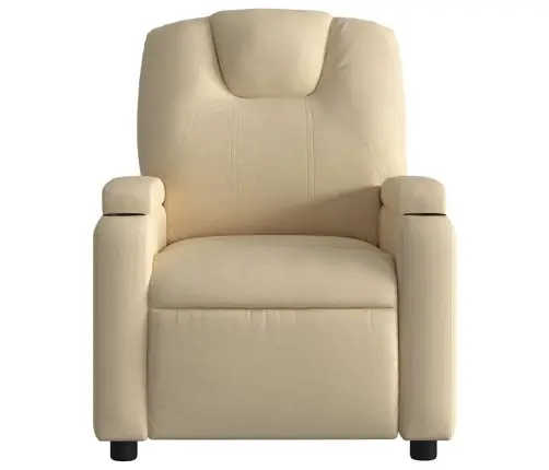 Elektrisks Masāžas Krēsls, Atgāžams, Krēmkrāsas Audums Vidaxl