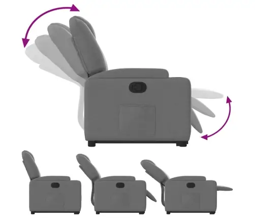 Atpūtas Krēsls, Paceļams, Atgāžams, Tumši Pelēks Audums Vidaxl