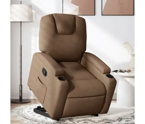 Atpūtas Krēsls, Paceļams, Atgāžams, Brūns Audums Vidaxl