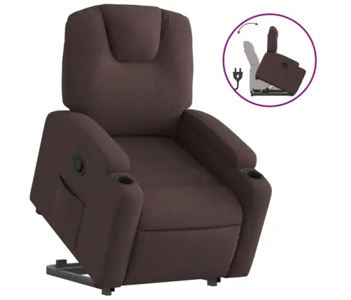 Atpūtas Krēsls, Paceļams, Atgāžams, Tumši Brūns Audums Vidaxl