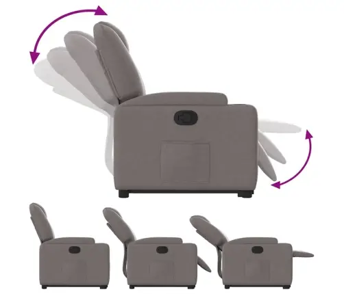 Atpūtas Krēsls, Paceļams, Atgāžams, Pelēkbrūns Audums Vidaxl